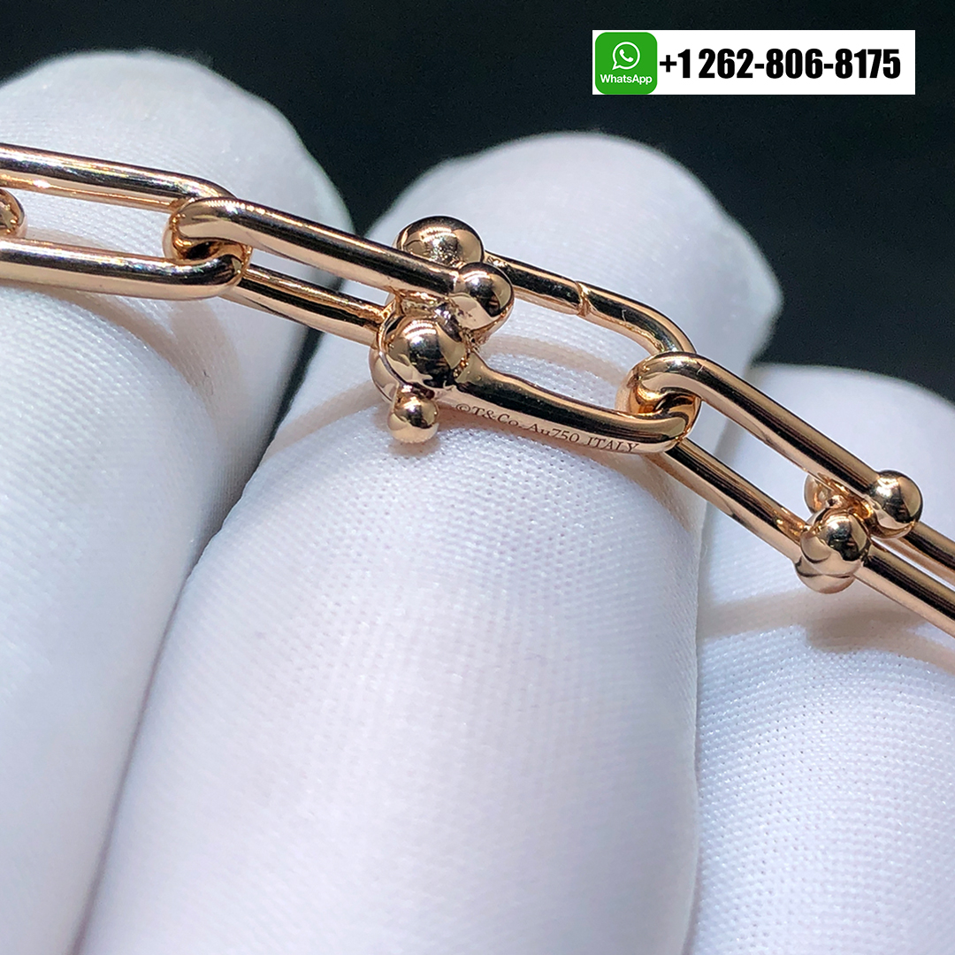 Tiffany & Co. HardWear Graduated Link 18k Rose Gold Pavé Diamonds Necklace 68692482