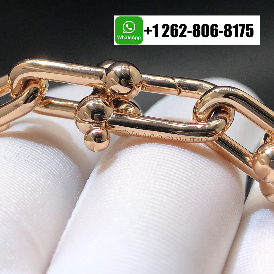 Tiffany & Co. HardWear Graduated Link Full Pavé Diamonds 18k Rose Gold Necklace 70750988