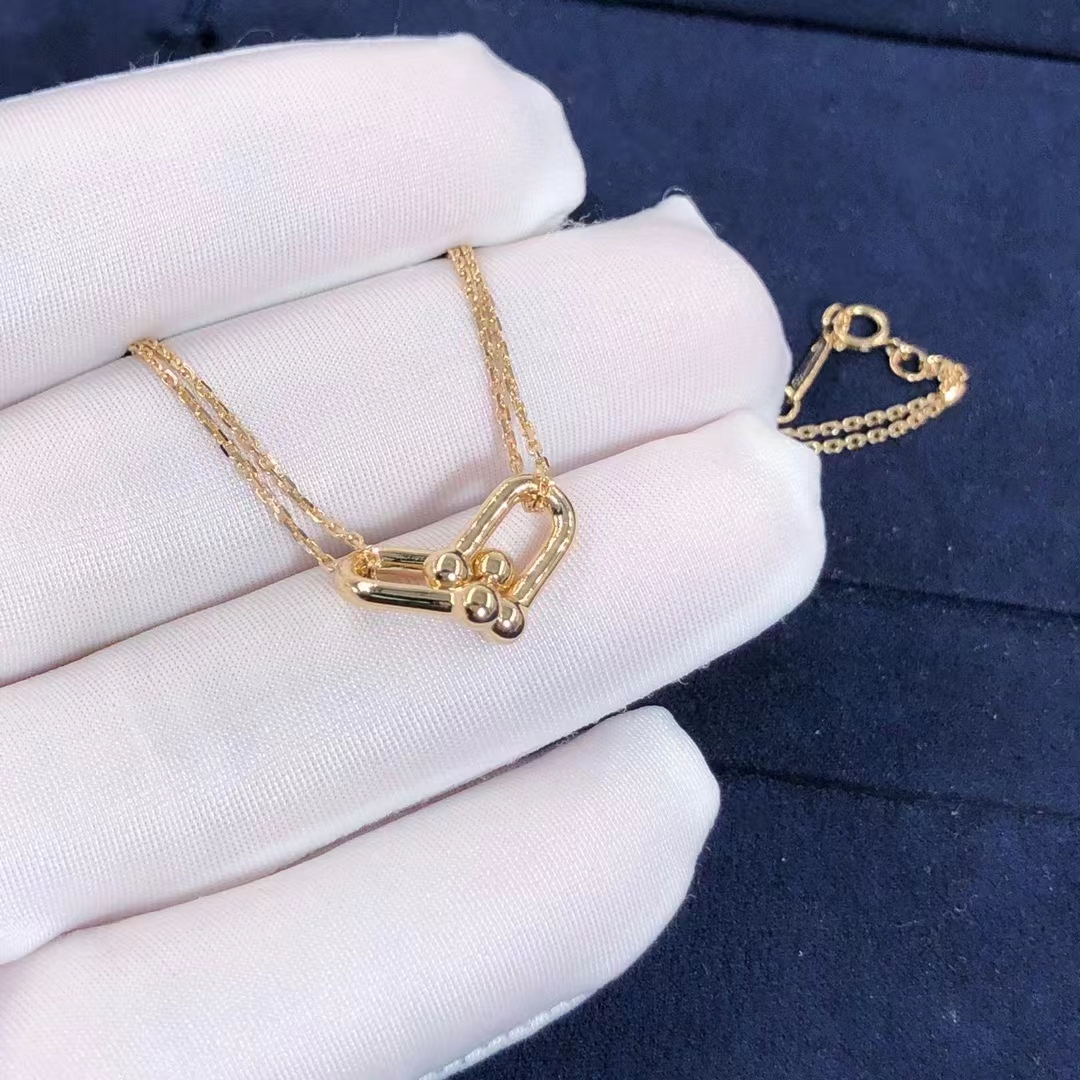 Tiffany & Co. HardWear Large Double Link Pure 18k Yellow Gold Pendant Necklace 63364223