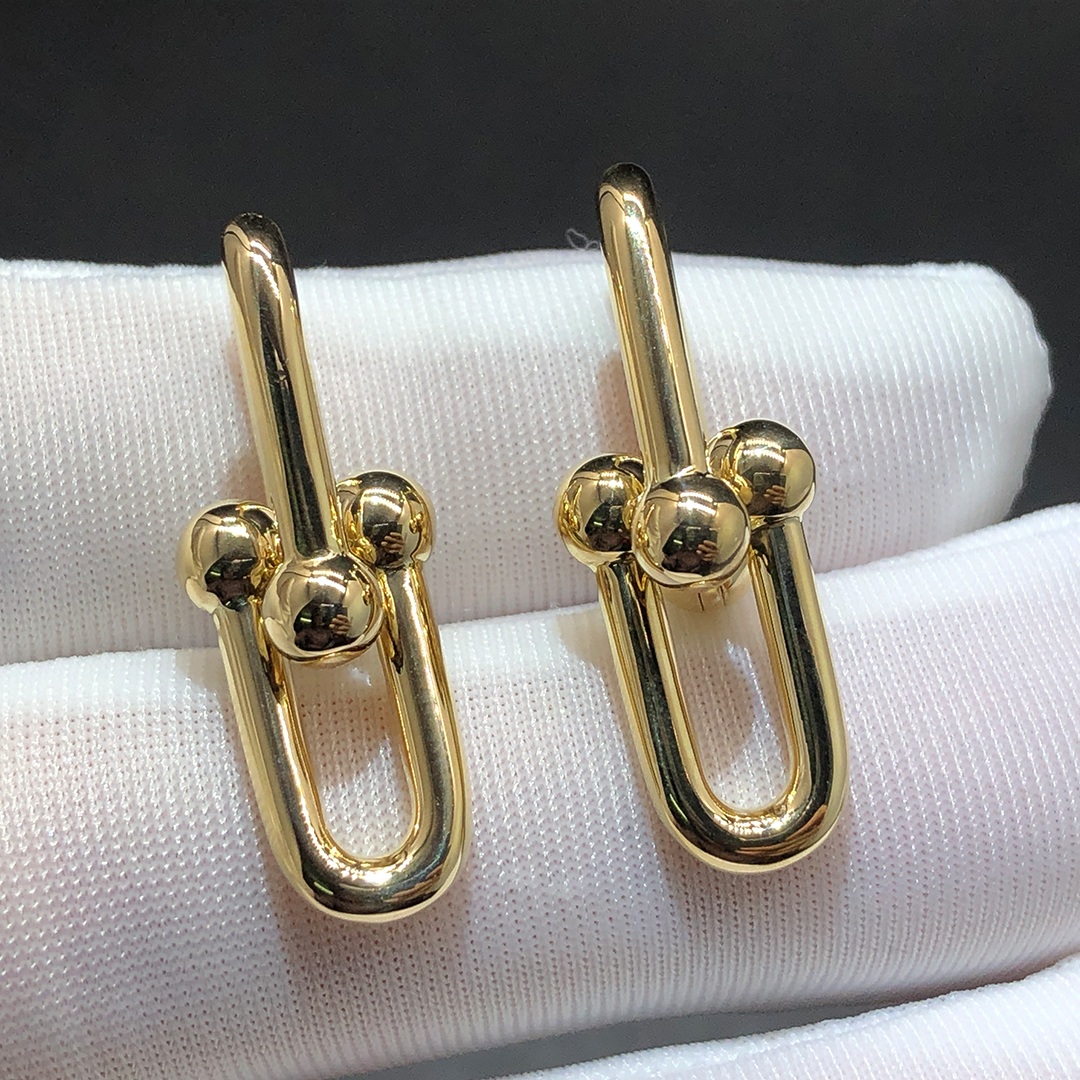 Tiffany & Co. HardWear Medium Link Pure 18k Yellow Gold Earrings 73584531