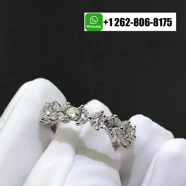 Tiffany & Co. Platinum Diamond Victoria Alternating Ring 25537513