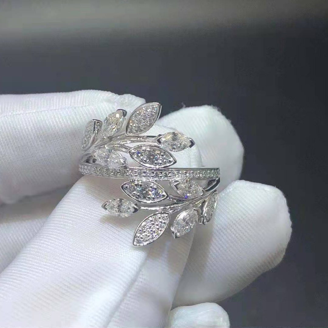 Tiffany & Co. Platinum Diamond Victoria Vine Bypass Ring 67686721