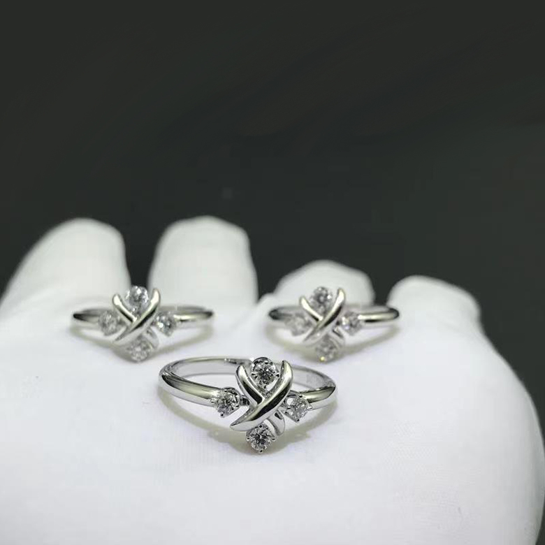 Tiffany & Co. Schlumberger Lynn Diamond Platinum Ring