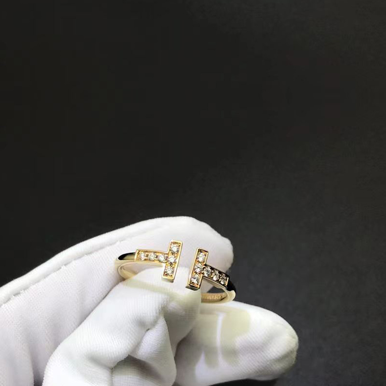 Tiffany & Co. T Diamond Wire 18k Yellow Gold Ring 60147103