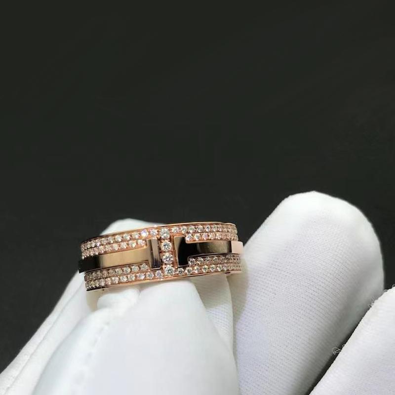 Tiffany & Co. T Wide Pavé Diamond 18k Rose Gold Ring 60150789