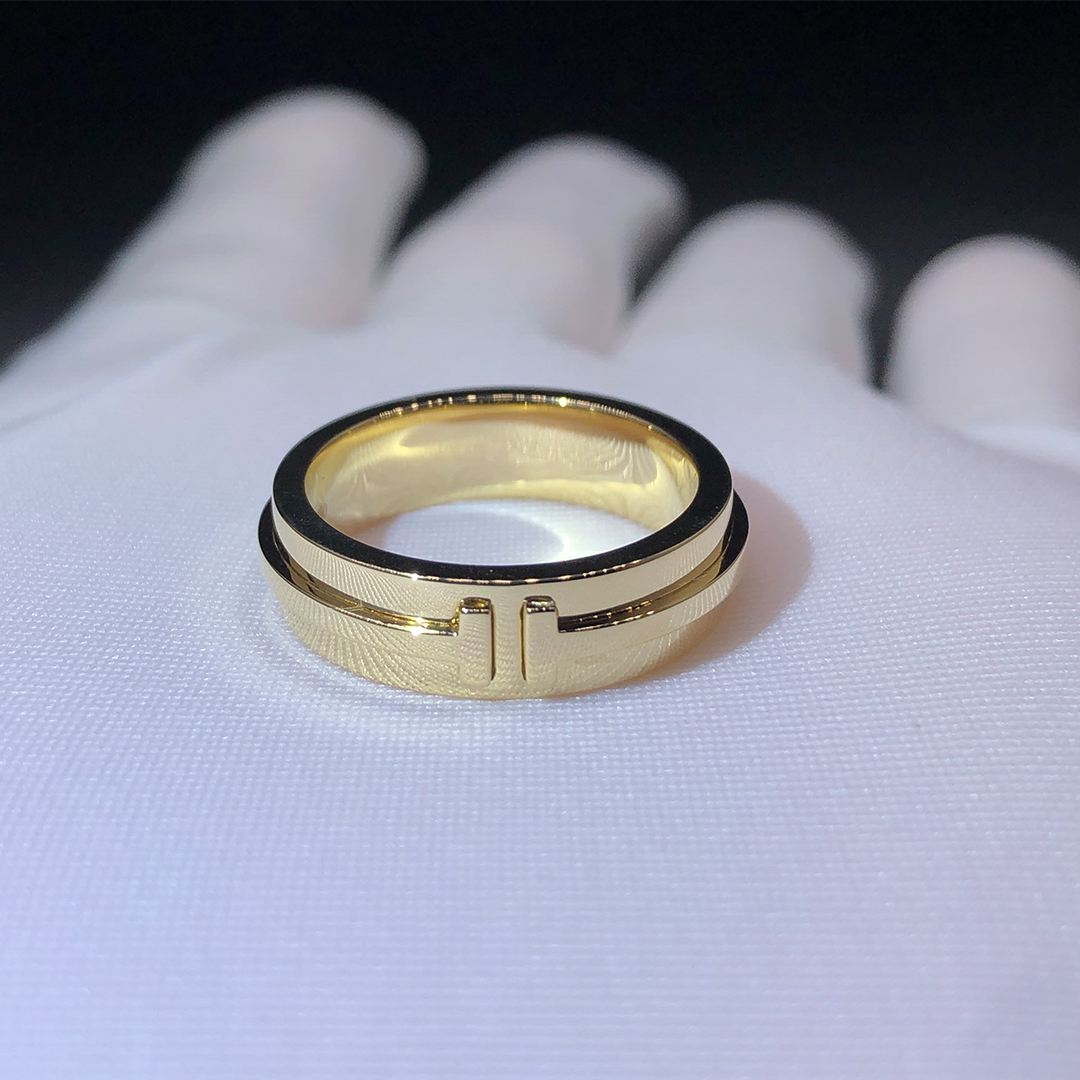 Tiffany & Co. T Wide Solid 18k Yellow Gold Ring 60150572