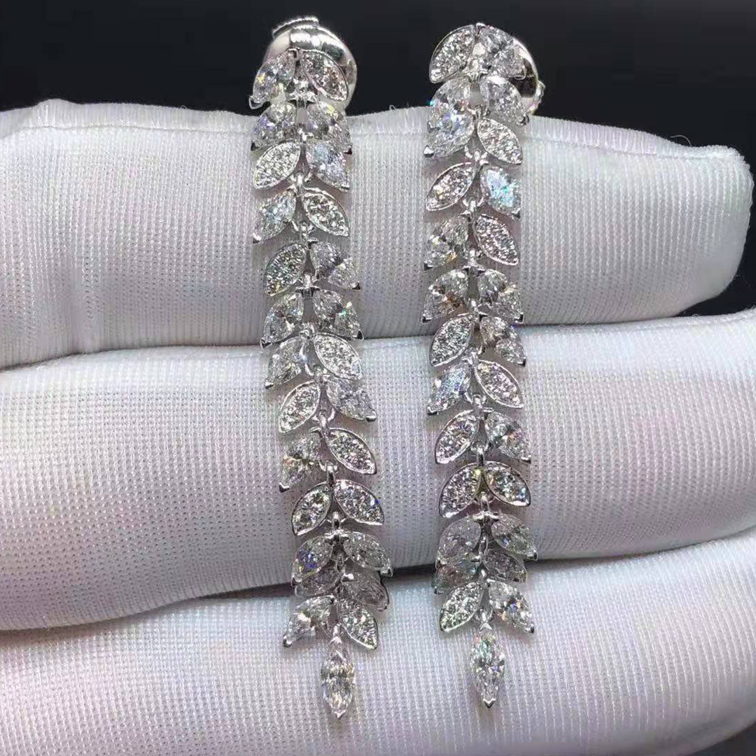 Tiffany & Co. Victoria 3.6ct Diamond Vine Platinum Drop Earrings 66886298