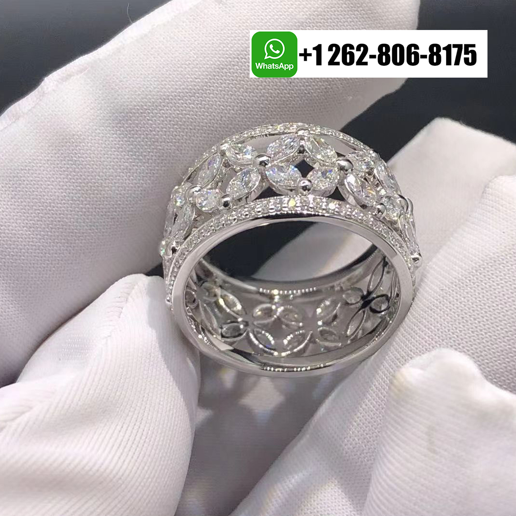 Tiffany & Co. Victoria Diamond Wide Band Platinum Ring 19286886