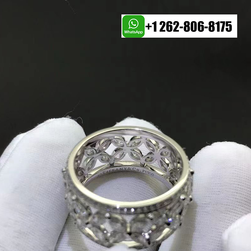 Tiffany & Co. Victoria Diamond Wide Band Platinum Ring 19286886