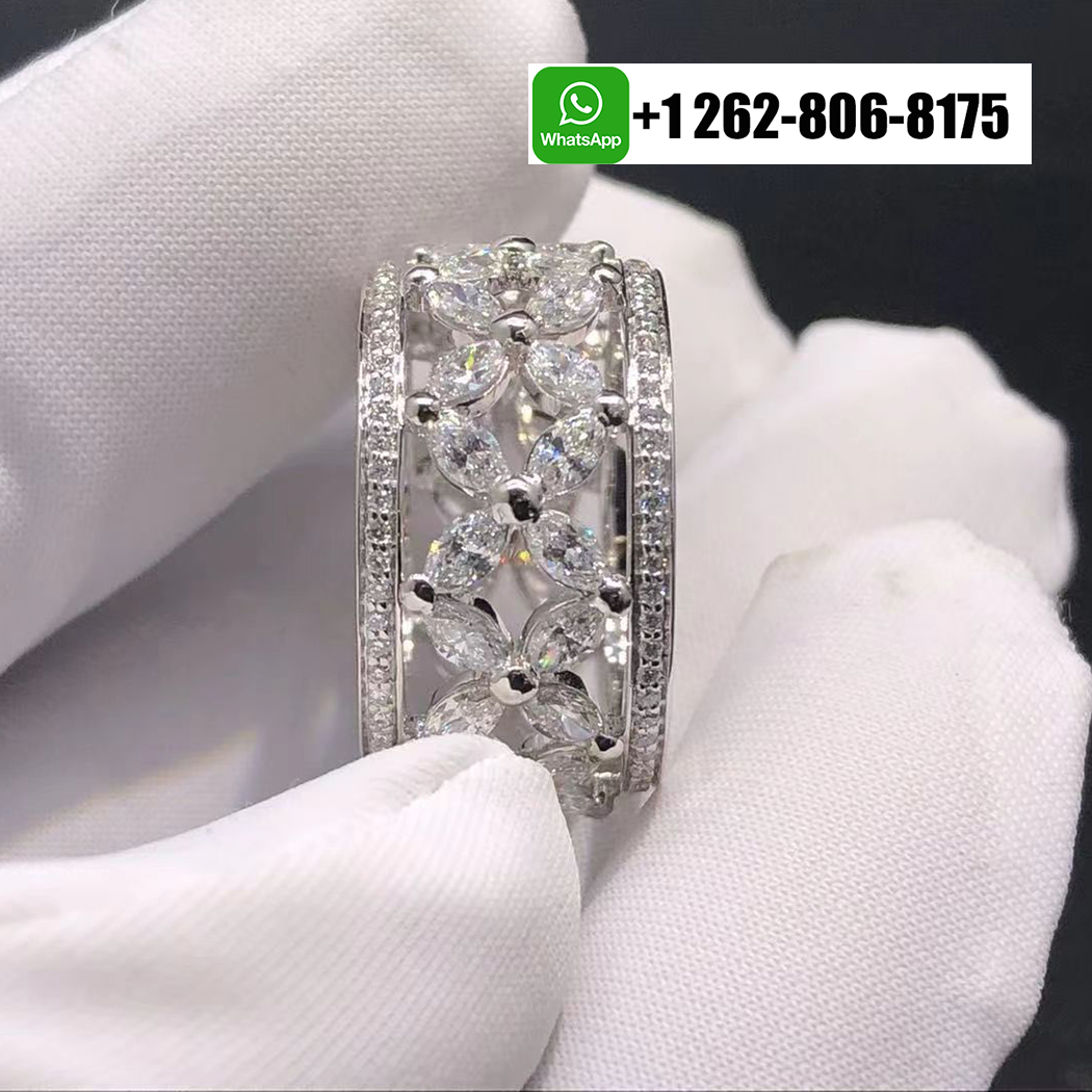 Tiffany & Co. Victoria Diamond Wide Band Platinum Ring 19286886