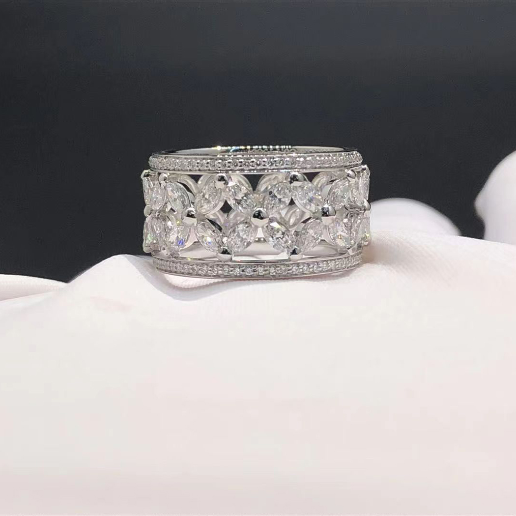 Tiffany & Co. Victoria Diamond Wide Band Platinum Ring 19286886