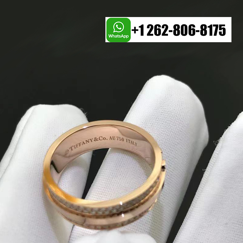 Tiffany & Co. T Wide Pavé Diamond 18k Rose Gold Ring 60150789