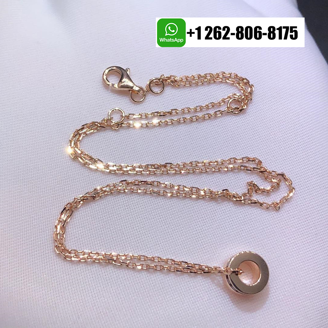 Boucheron Quatre Classique 18k Yellow Gold Rose Gold Brown PVD Mini Pendant Necklace JPN00648