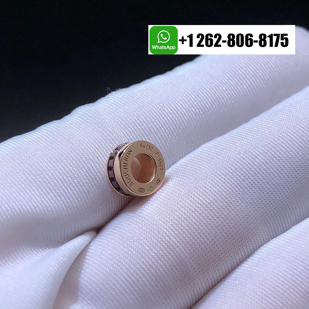 Boucheron Quatre Classique 18k Yellow Gold Rose Gold Brown PVD Mini Pendant Necklace JPN00648