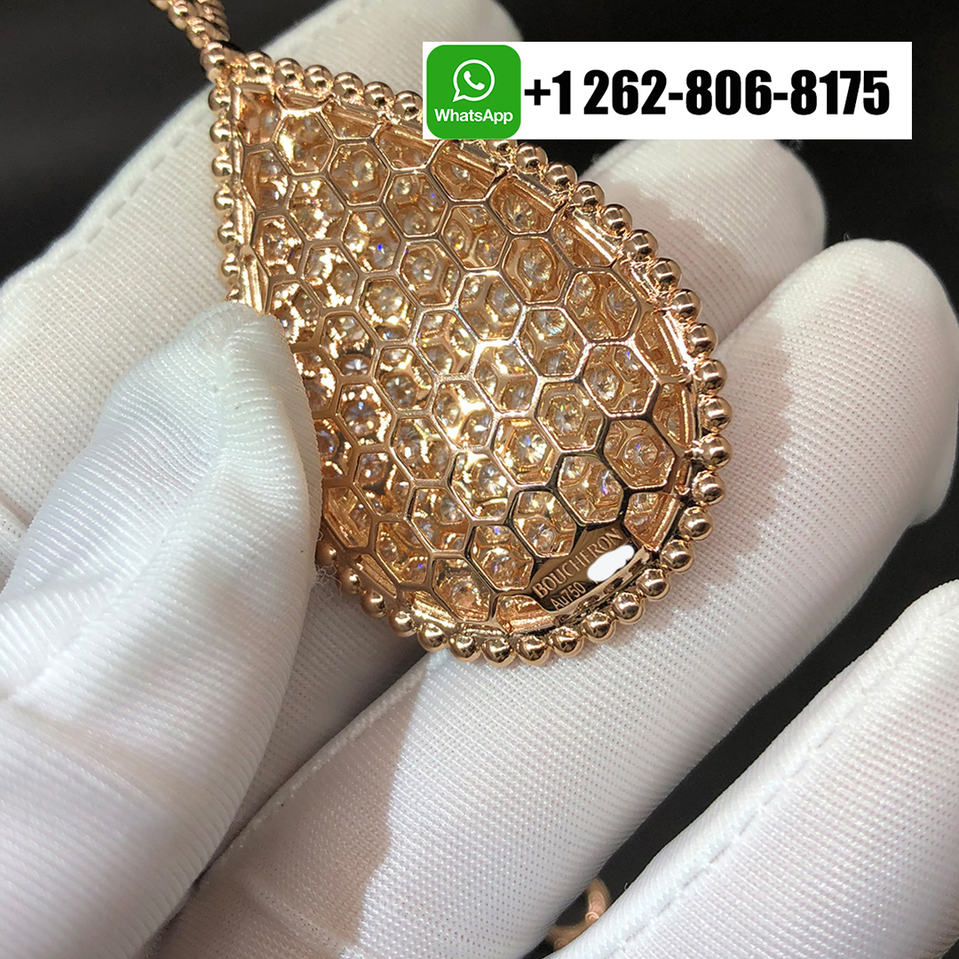 Boucheron Serpent Bohème Diamond 18k Rose Gold XXL Motif Necklace JCL00931M