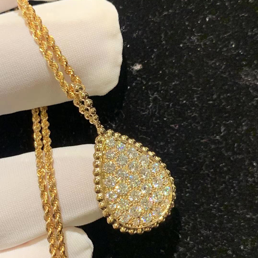 Boucheron Serpent Bohème Diamond 18k Yellow Gold L Motif Long Necklace JCL00682