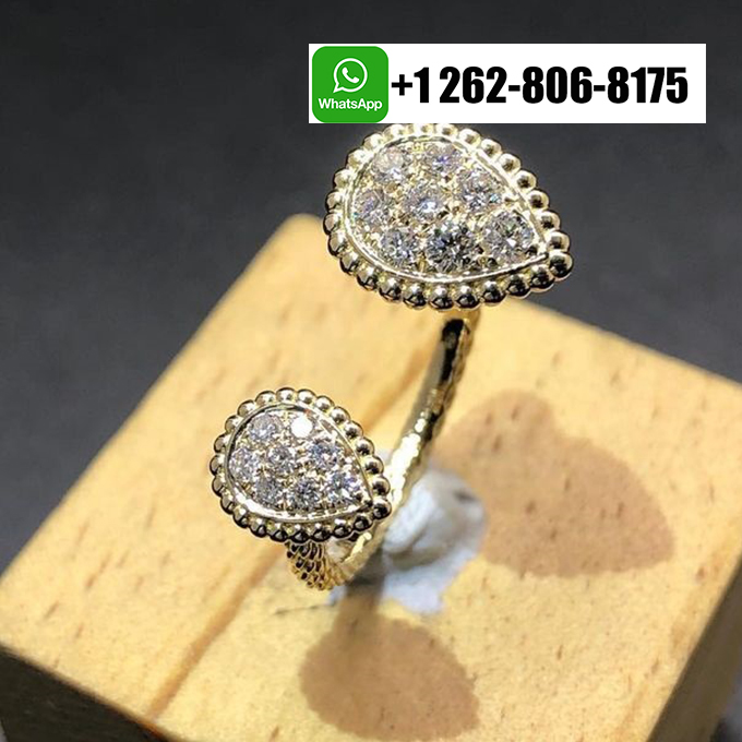 Boucheron Serpent Bohème Diamond S and XS Motifs 18k Yellow Gold Ring JRG02991