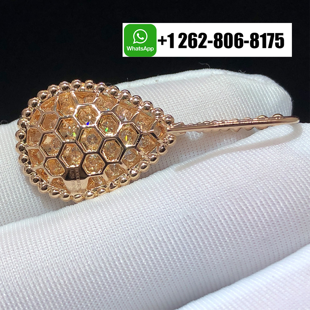 Boucheron Serpent Bohème L Motif 18k Rose Gold Diamond Drop Earrings