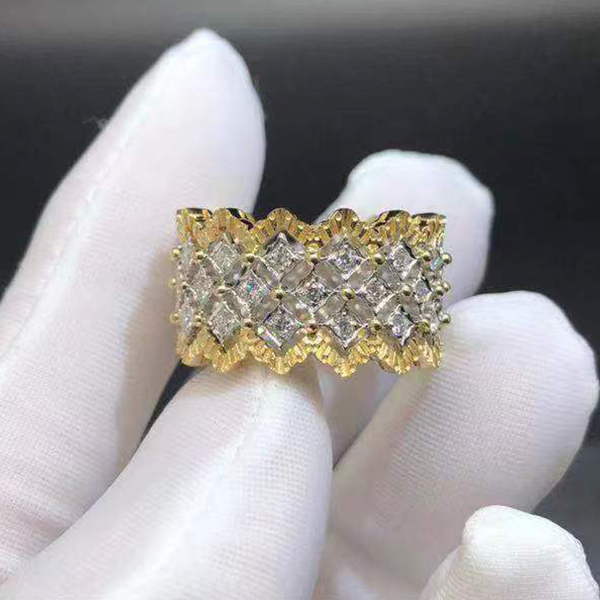 Buccellati Eternelle Rombi Diamond18k Yellow gold and White Gold Ring