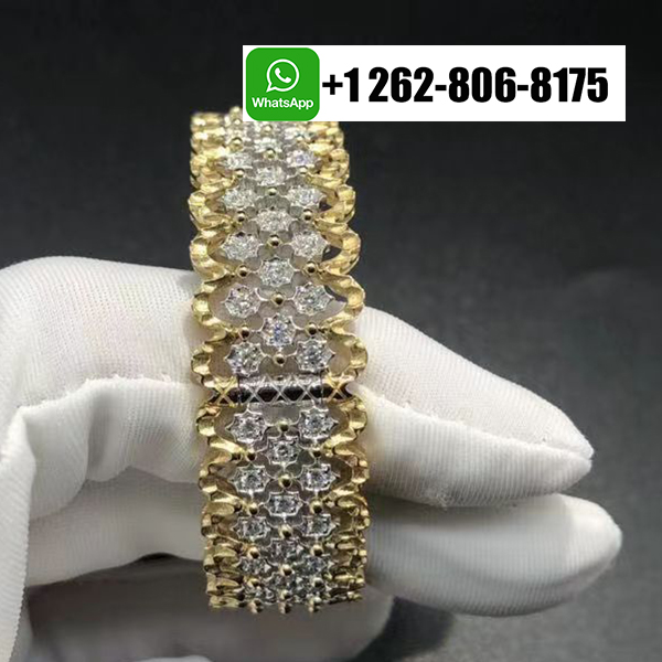 Buccellati Rombi 18k Yellow Gold and White Gold Diamond Bracelet