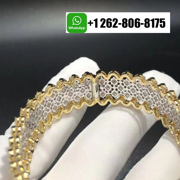 Buccellati Rombi 18k Yellow Gold and White Gold Diamond Bracelet