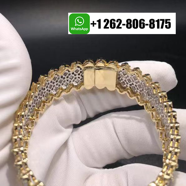 Buccellati Rombi 18k Yellow Gold and White Gold Diamond Bracelet