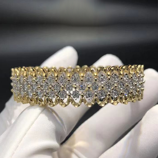 Buccellati Rombi 18k Yellow Gold and White Gold Diamond Bracelet