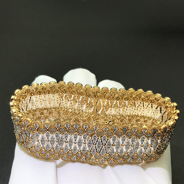 Buccellati Soft Mesh 18k Yellow Gold and White Gold Diamond Bracelet
