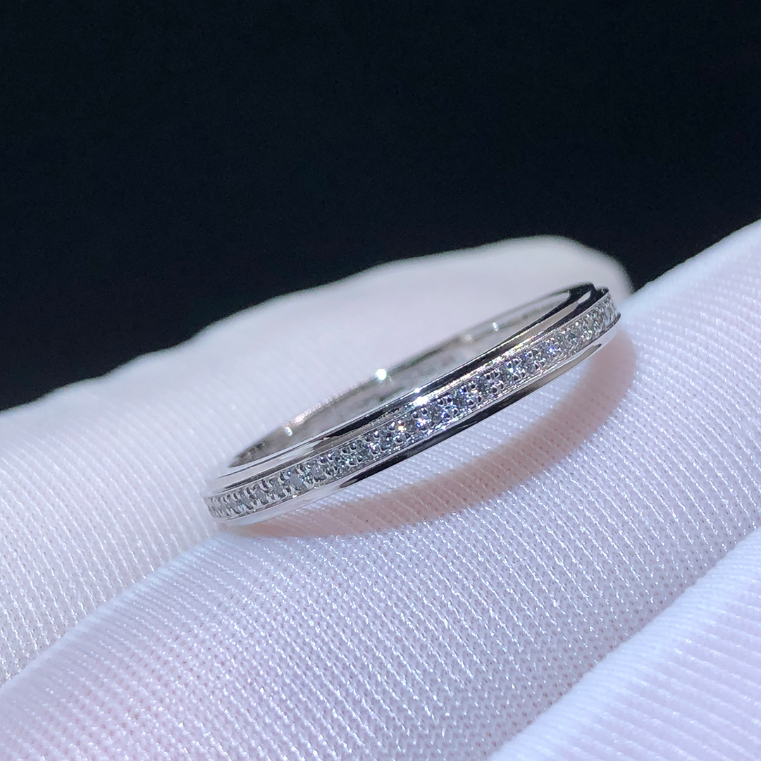 Cartier D’Amour Pave Diamond Platinum 2.3mm Wedding Band Ring B4093652