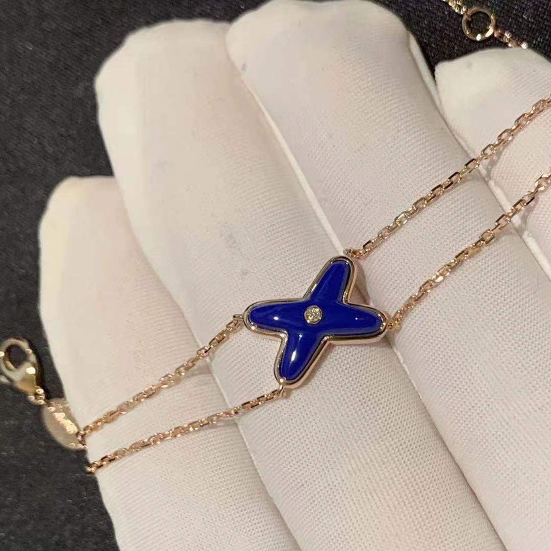 Chaumet Jeux de Liens 18K Rose Gold Diamond Lapis Lazuli Bracelet