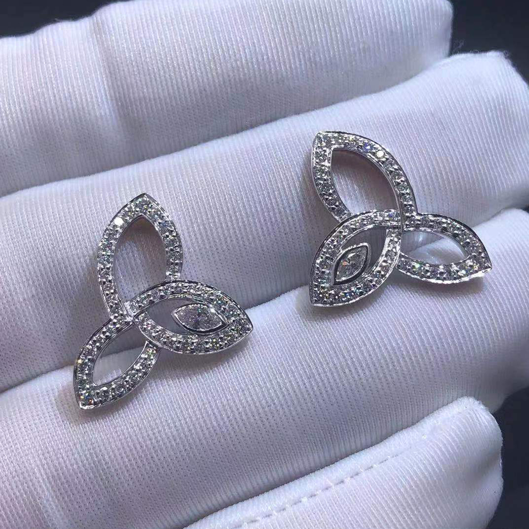 Harry Winston Lily Cluster Diamond Platinum Large Model Earrings EADPMQRFLC