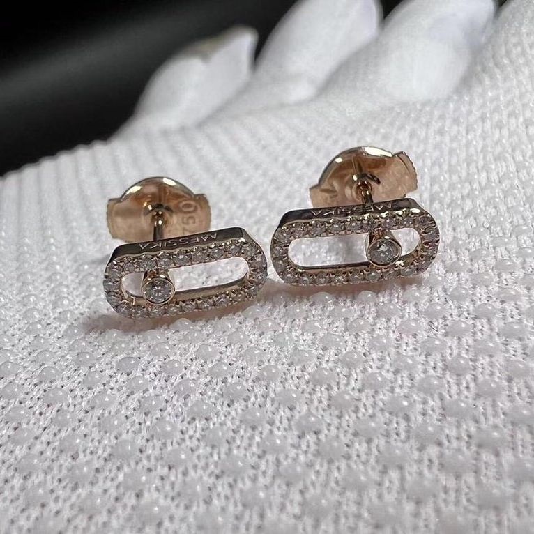 Messika 18K Rose Gold Diamond Move Uno Earrings 5634