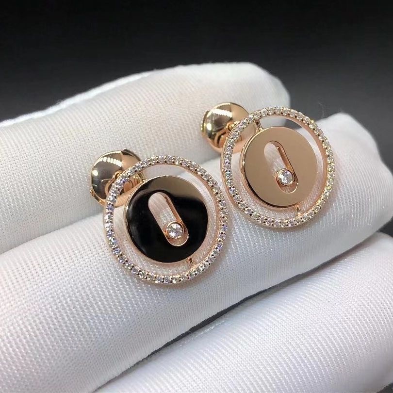 Messika Lucky Move 18k Rose Gold Diamonds Stud Earrings 11571-PG