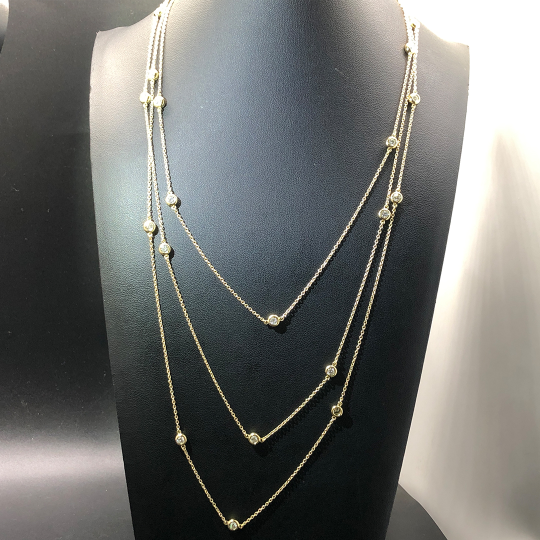 Tiffany & Co. 18K Yellow Gold Elsa Peretti Diamonds by the Yard Sprinkle 72 Inches Long Necklace 71285022