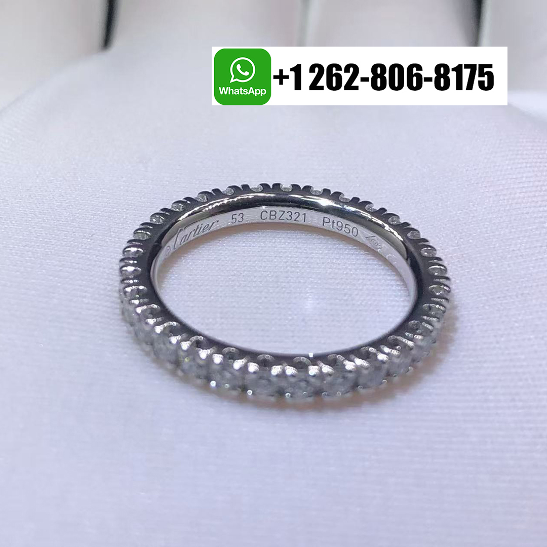 Cartier Etincelle de Cartier Platinum Pave Diamond 2.6mm Wedding Band Ring B4087100