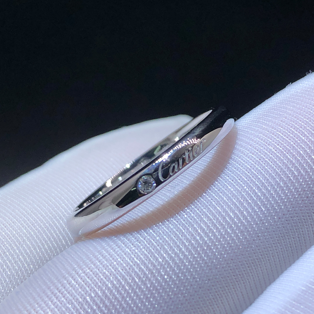 Cartier Platinum 1 Diamond 3mm C de Cartier 1 Diamond Band Wedding Ring B4232200