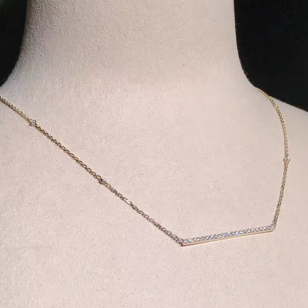 Messika 18K Yellow Gold Diamonds Gatsby Barrette Necklace