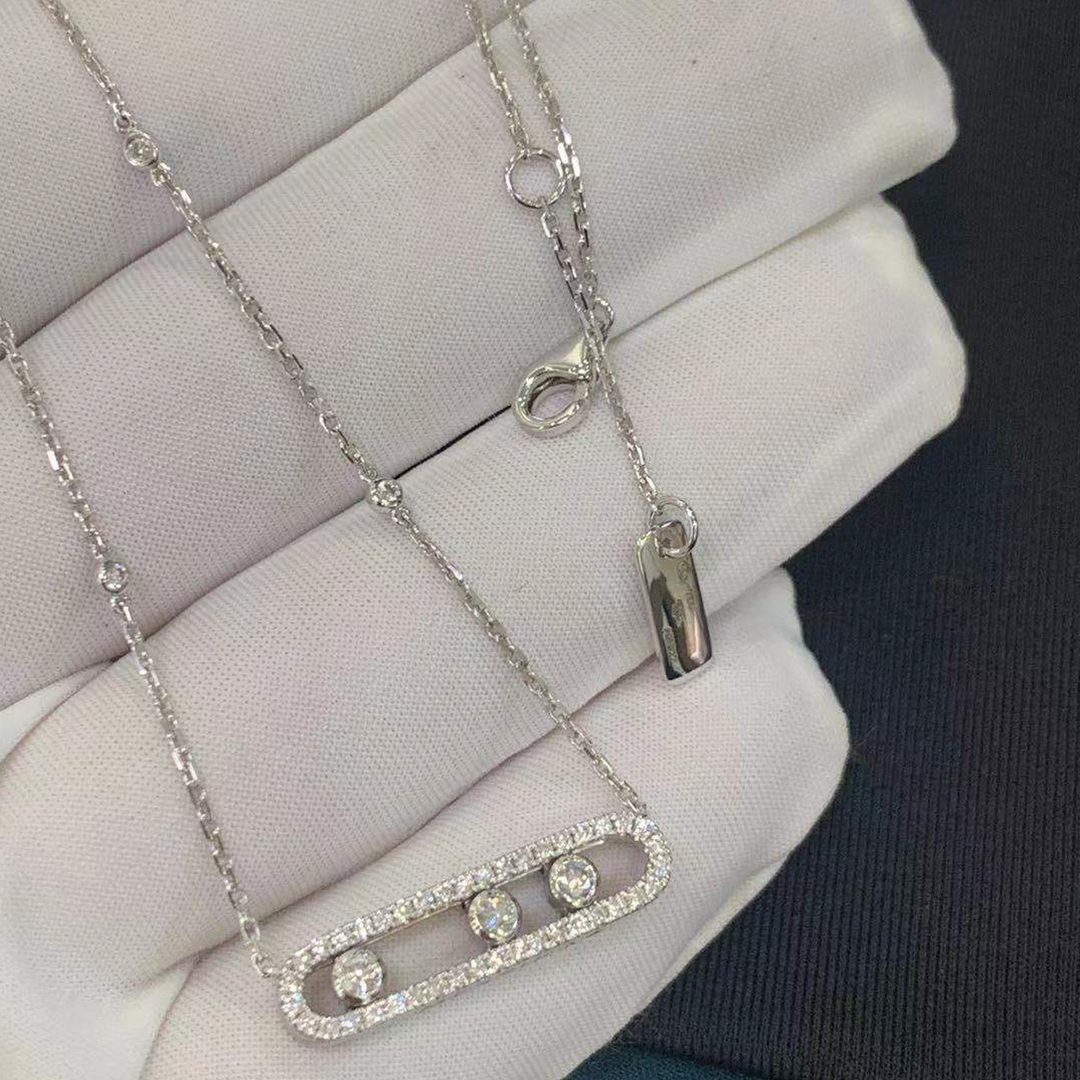 Messika Baby Move Pavé Diamond 18k White Gold Necklace 04322