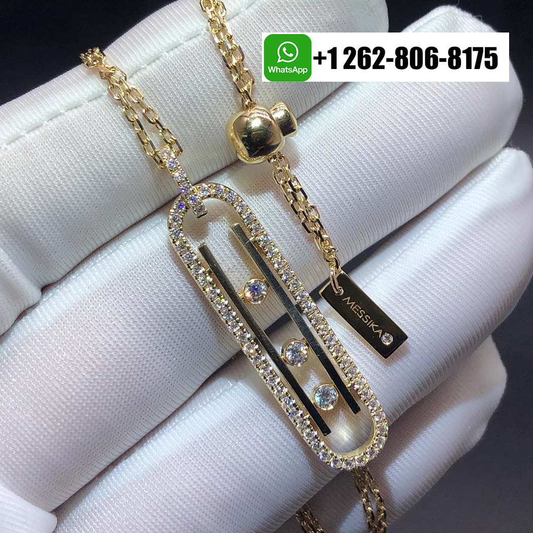 Messika Move 10th SM 18K Yellow Gold Diamond Pendant Necklace 10032-YG