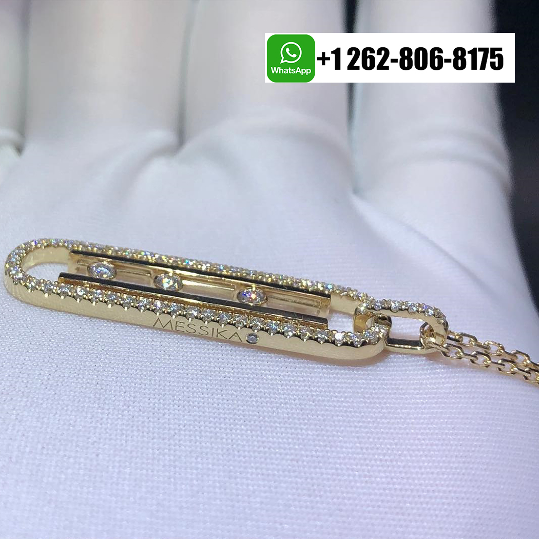Messika Move 10th SM 18K Yellow Gold Diamond Pendant Necklace 10032-YG