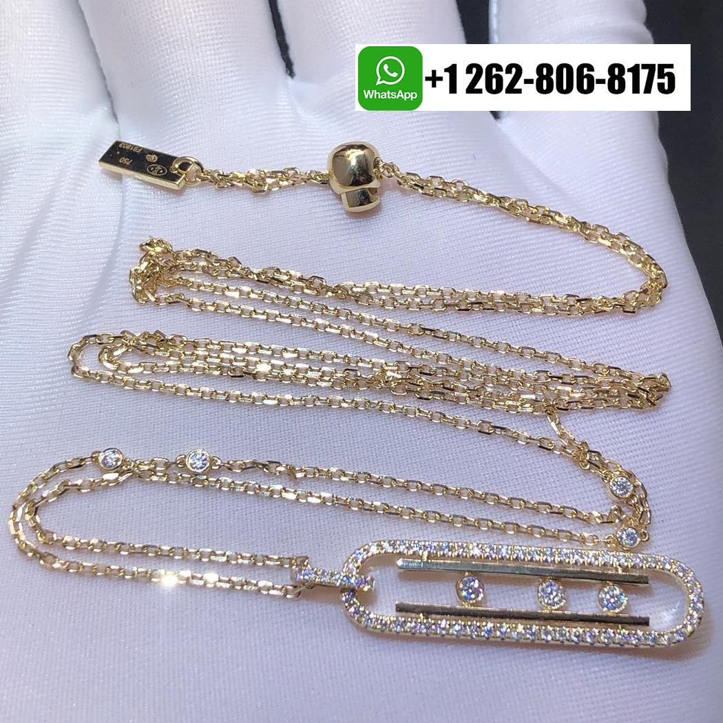 Messika Move 10th SM 18K Yellow Gold Diamond Pendant Necklace 10032-YG