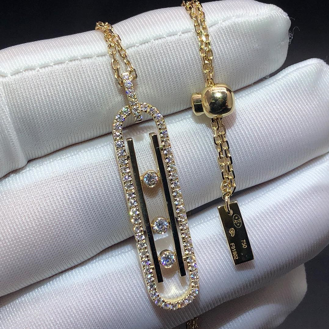 Messika Move 10th SM 18K Yellow Gold Diamond Pendant Necklace 10032-YG