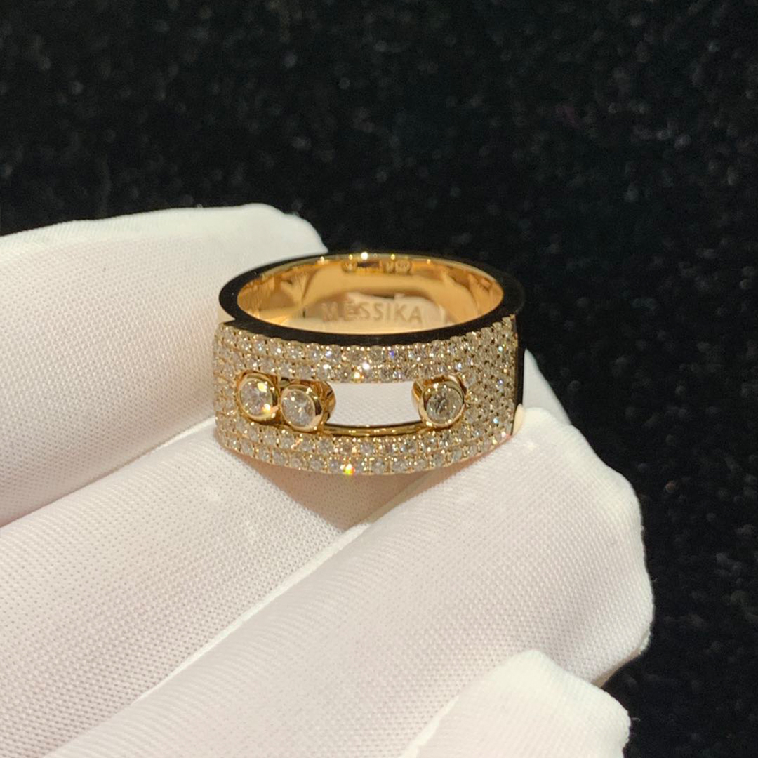 Messika Move Noa LM Pavé Diamond 18k Pink Gold Ring 10102-PG