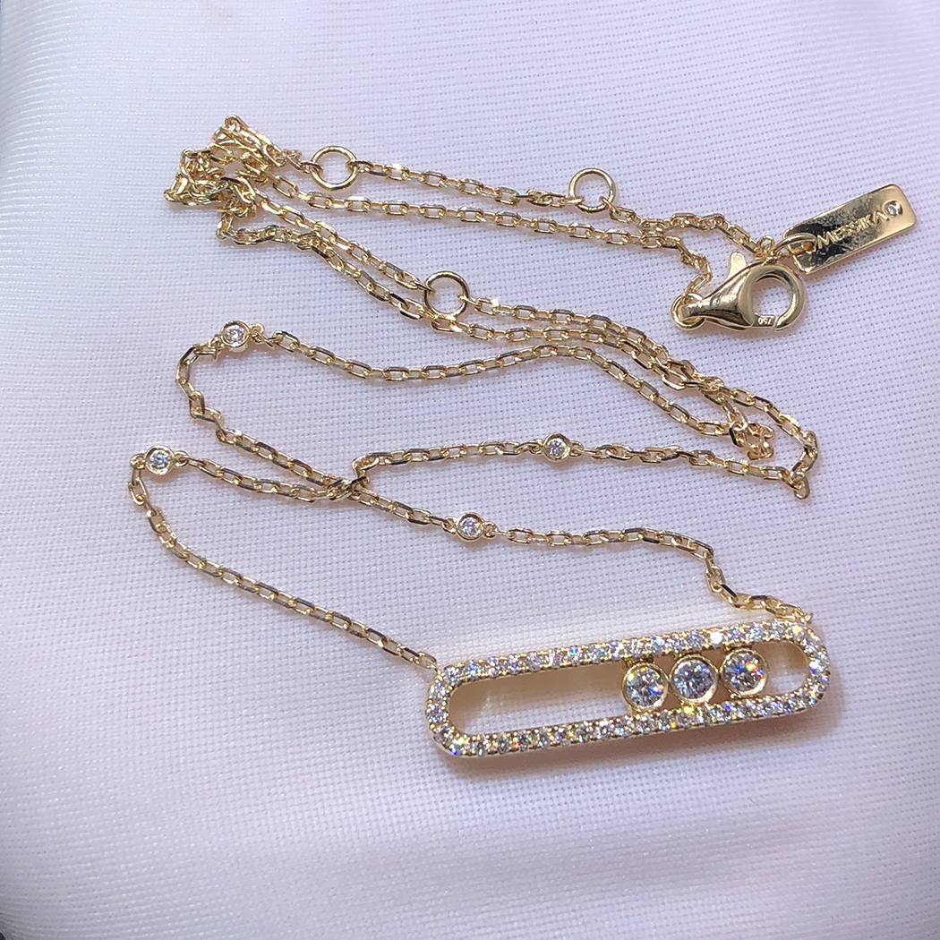 Messika Move Pavé Diamonds 18k Yellow Gold Necklace 3994
