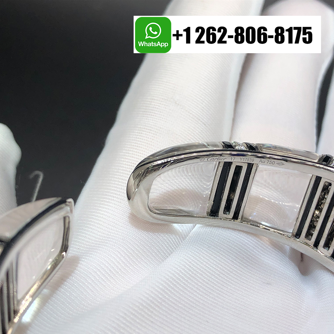 Cartier 18k White Gold Diamonds Tanzanite Rock Crystal Onyx High Jewellery Bracelet HP601226