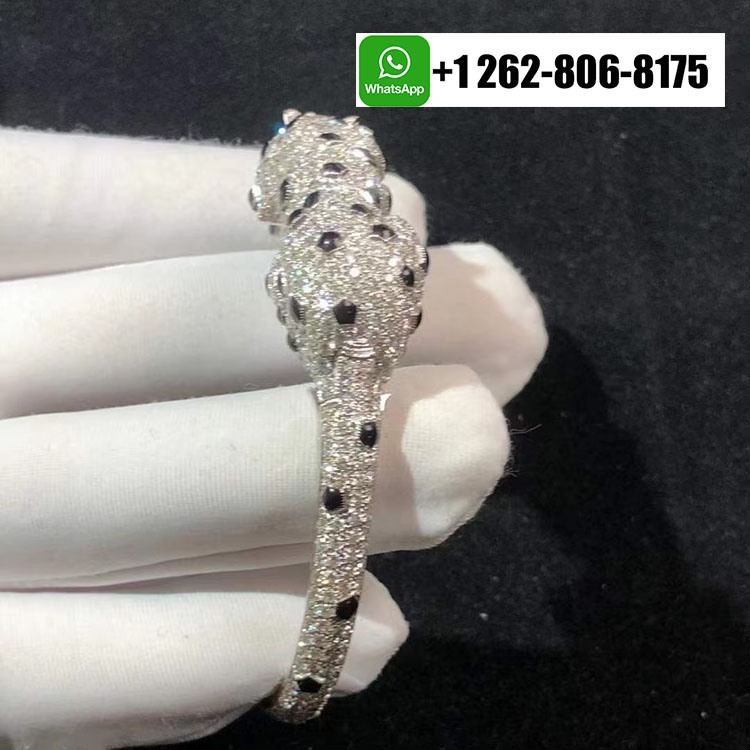 Cartier 18k White Gold Full Pave Diamond Panthere de Cartier High Jewelry Bracelet H6019717