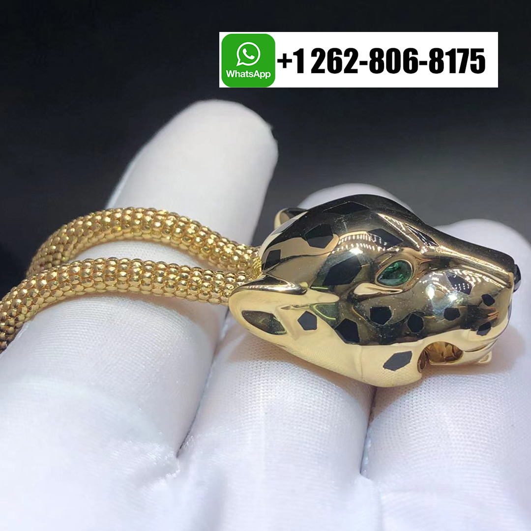 Cartier Black Lacquer Diamond Chain Panthere de Cartier Bracelet in 18k Yellow Gold N6700517