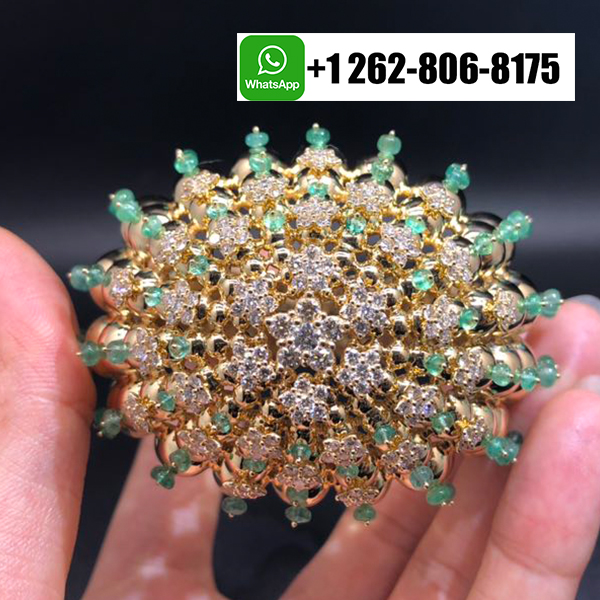 Cartier Cactus de Cartier Diamonds Emerald Beads High Jewelry Bracelet in 18k Yellow Gold H6015317