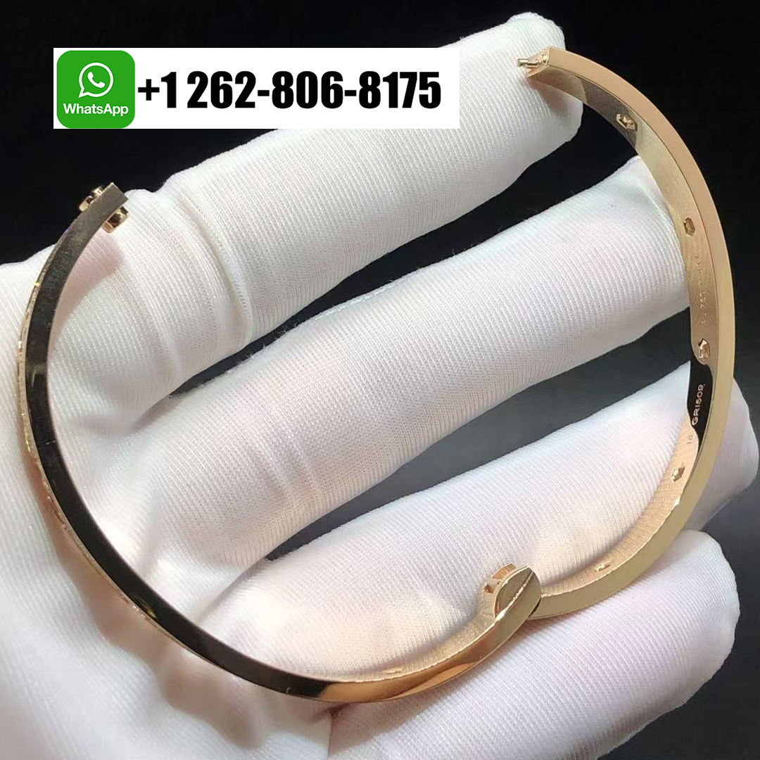 Cartier Classic Model Full Diamond Paved 10 Diamonds LOVE Bracelet 18k Rose Gold