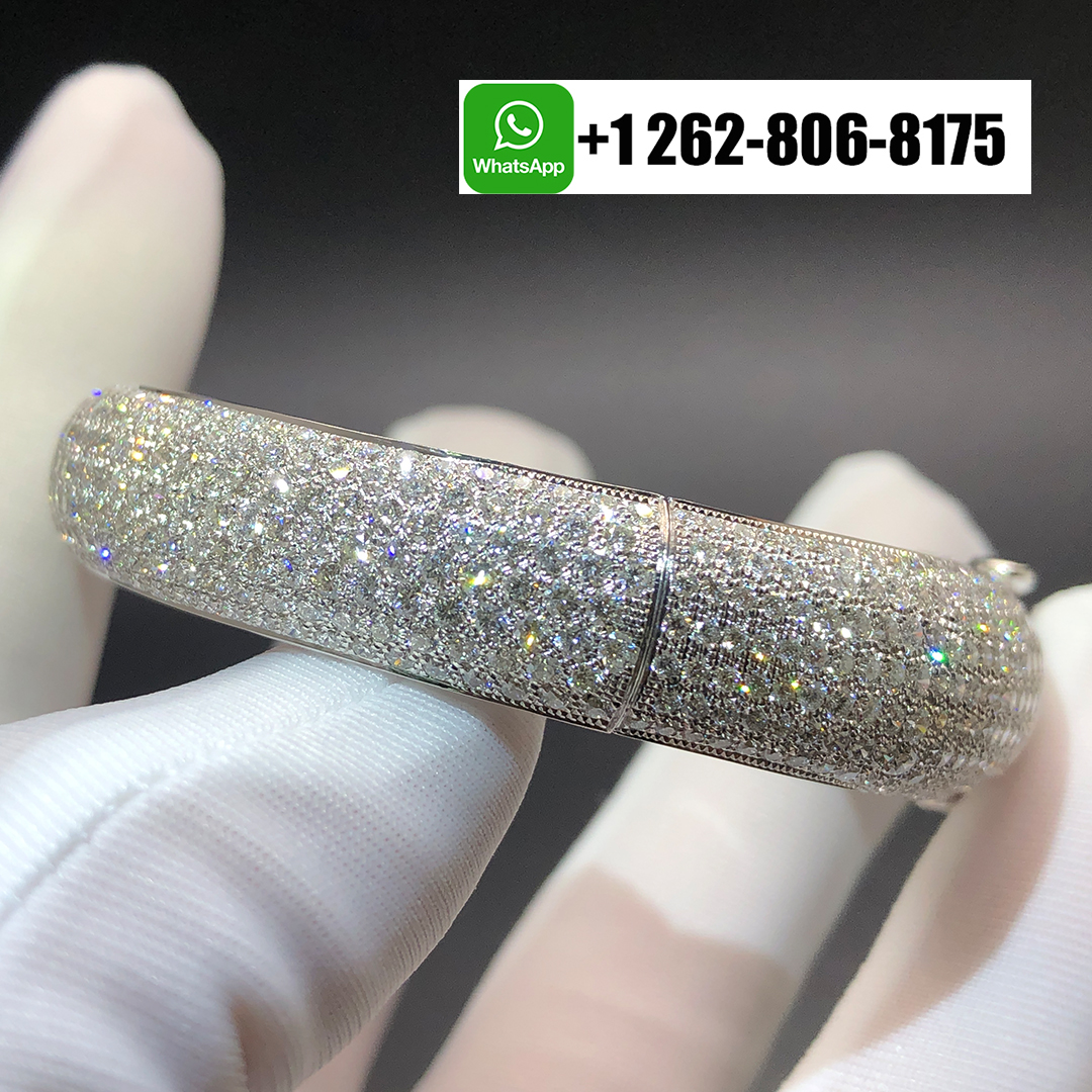 Cartier Full Pave Diamond 18k White Gold Panthère de Cartier High Jewelry Bracelet H6007417